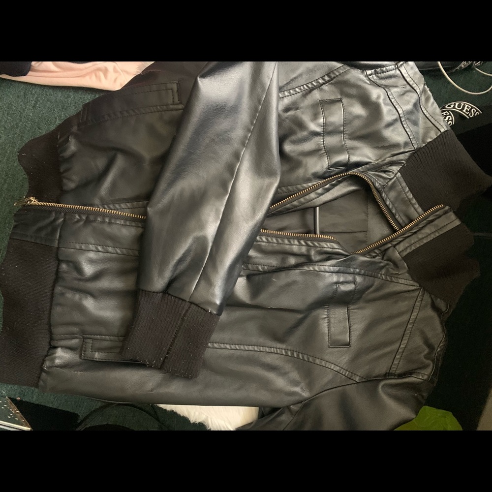 Black leather jacket